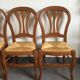Series of 4 cherry wood chairs