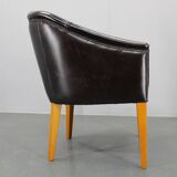 Vintage Leather Armchair, Czechoslovakia