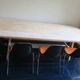 Large mid-century limed solid oak dining table 244 cm x 100 cm, 1950