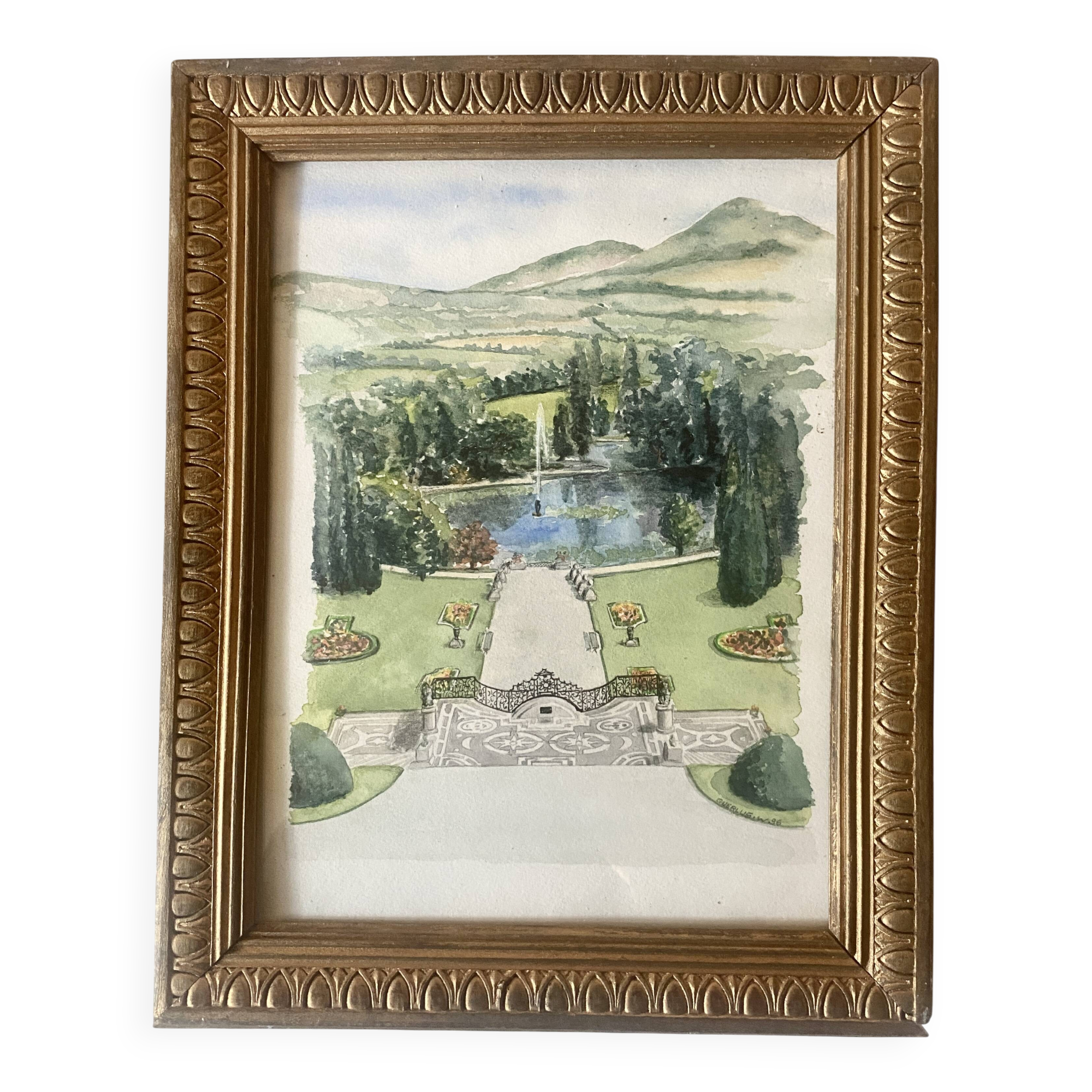 Illustration of a "French garden" under glass