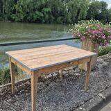 Old rustic farm table one drawer -1m20