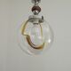 Vintage Murano Glass Globe Pendant Ceiling Light Amber Wave Mazzega Style