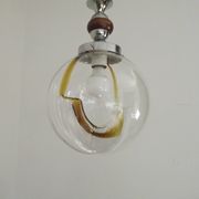 Suspension en verre de Murano ambré dans le goût de Mazzega