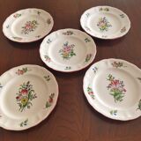 5 assiettes à cake "Réverbère fin" KG Lunéville