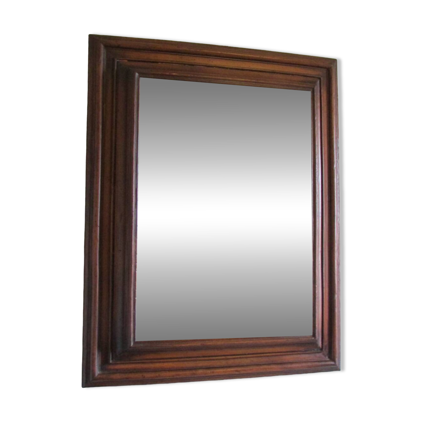 Large mirror in natural stained wood