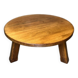 Round Oak Brutalist Rustic Coffeetable