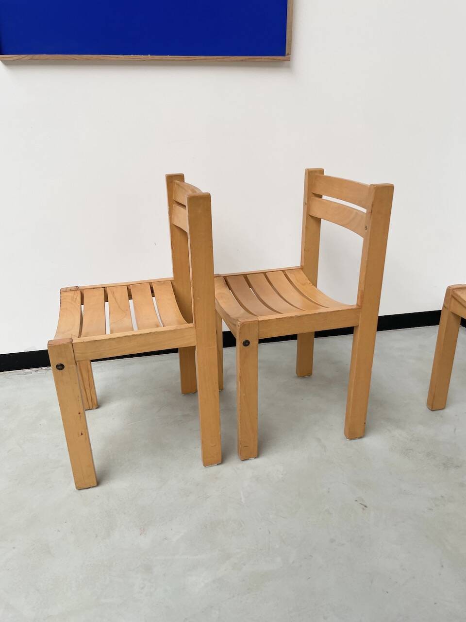 Beech chairs from the 1980s, Sornay.