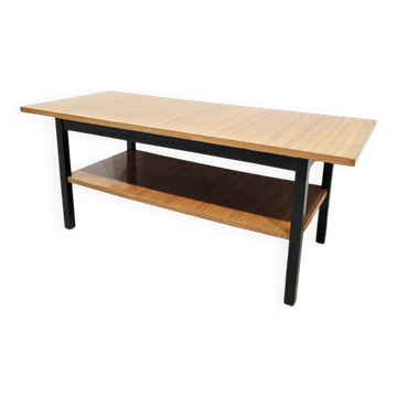 Vintage 1970s Wooden Coffee Table with Lower Shelf – Mid-Century Moder