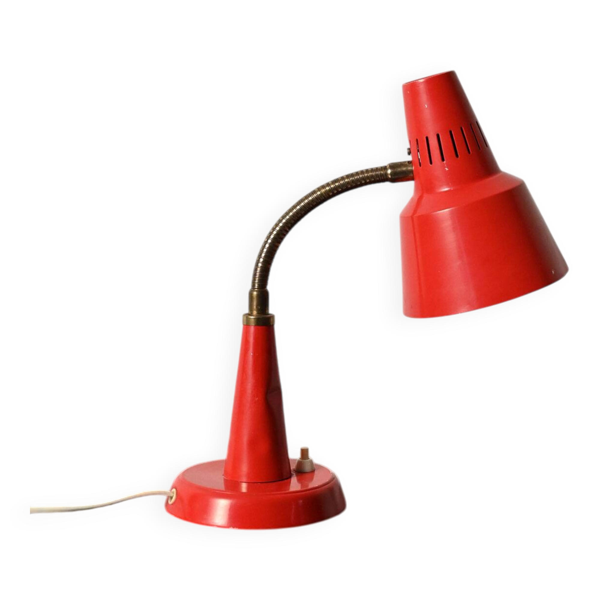 Gemi red Scandinavian table lamp, 1960s