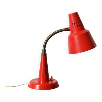 Gemi red Scandinavian table lamp, 1960s