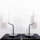 Pair of Italian chrome metal and white acrylic lamps