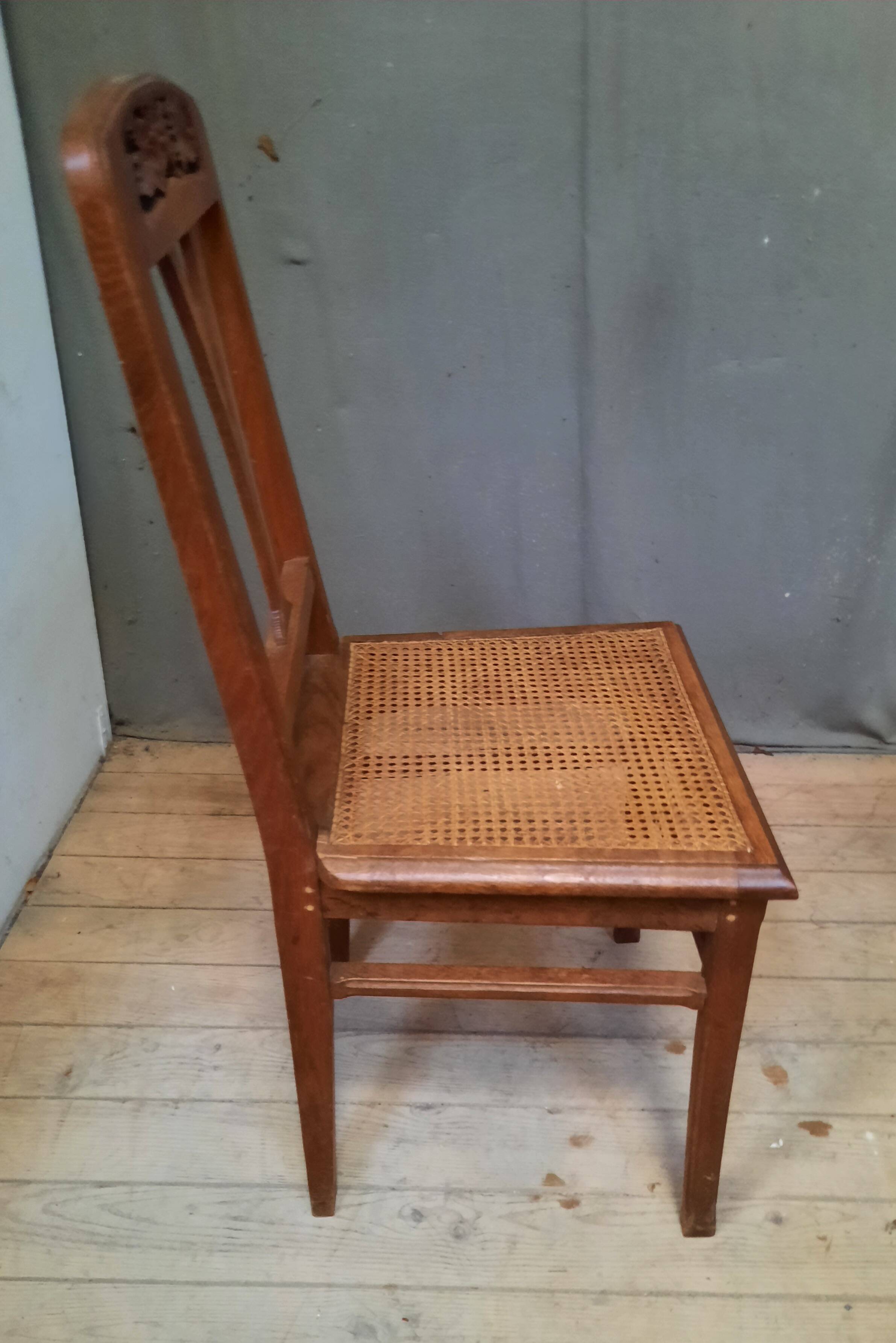 Cane chair in the style of Gauthier Poinsignon