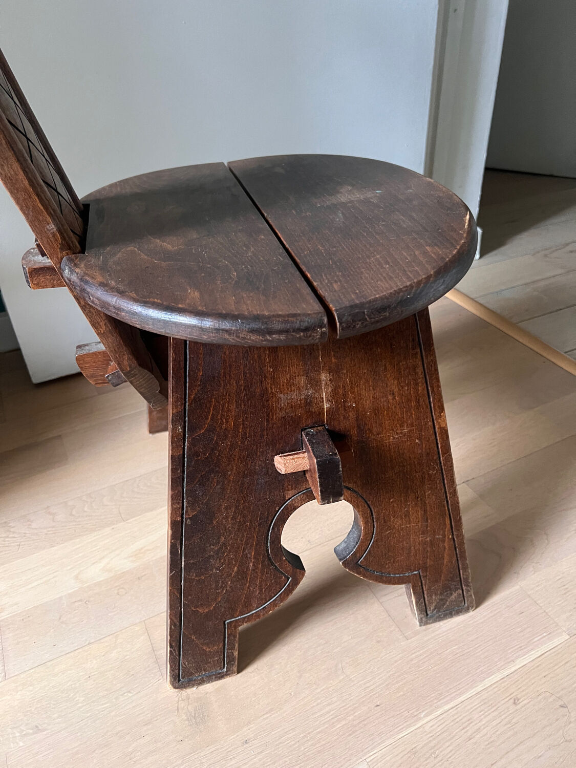 Rustic wooden chair folk art