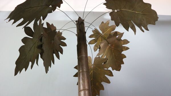 Vintage Coastal Français Maison Jansen Palmier En Cuivre