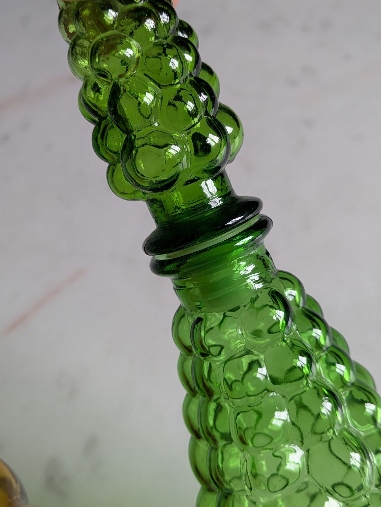 Pair of vintage Empoli style carafes from the 70s.
