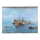 HSP Marine Orientalist port boat signed around 1950 + frame