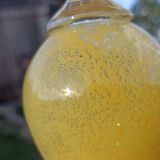 Vase en cristal jaune Cristallerie d'Aubusson