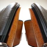 Martin Stoll set of 4 leather dining/conference chairs by Prof. Karl Dittert