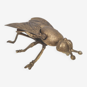 Cendrier mouche métal doré