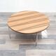 1970s round coffee table, with a remarkably beautiful grain.