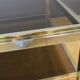 Table basse à double plateaux en chrome et doré vers 1970