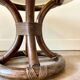 Coffee table in rattan and smoked glass 1970