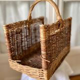 Rattan wicker log basket magazine holder
