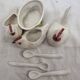 Salerons porcelaine de Limoges coq &poules