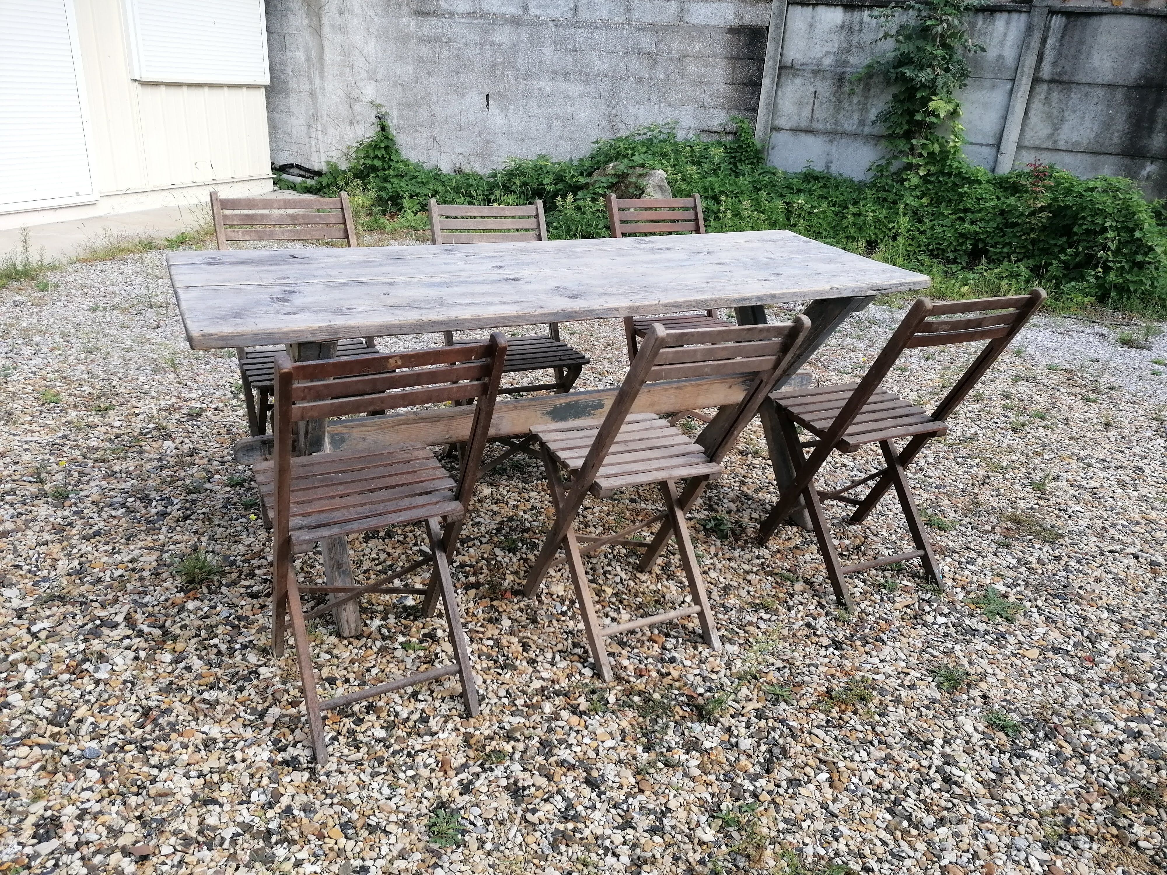 tAble vintage wooden farmhouse 2m, X feet
