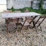 tAble vintage wooden farmhouse 2m, X feet