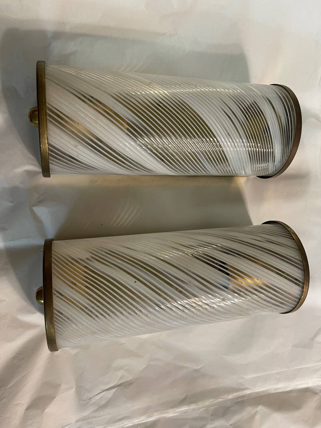 Appliques en verre de Murano en laiton, ensemble de 2