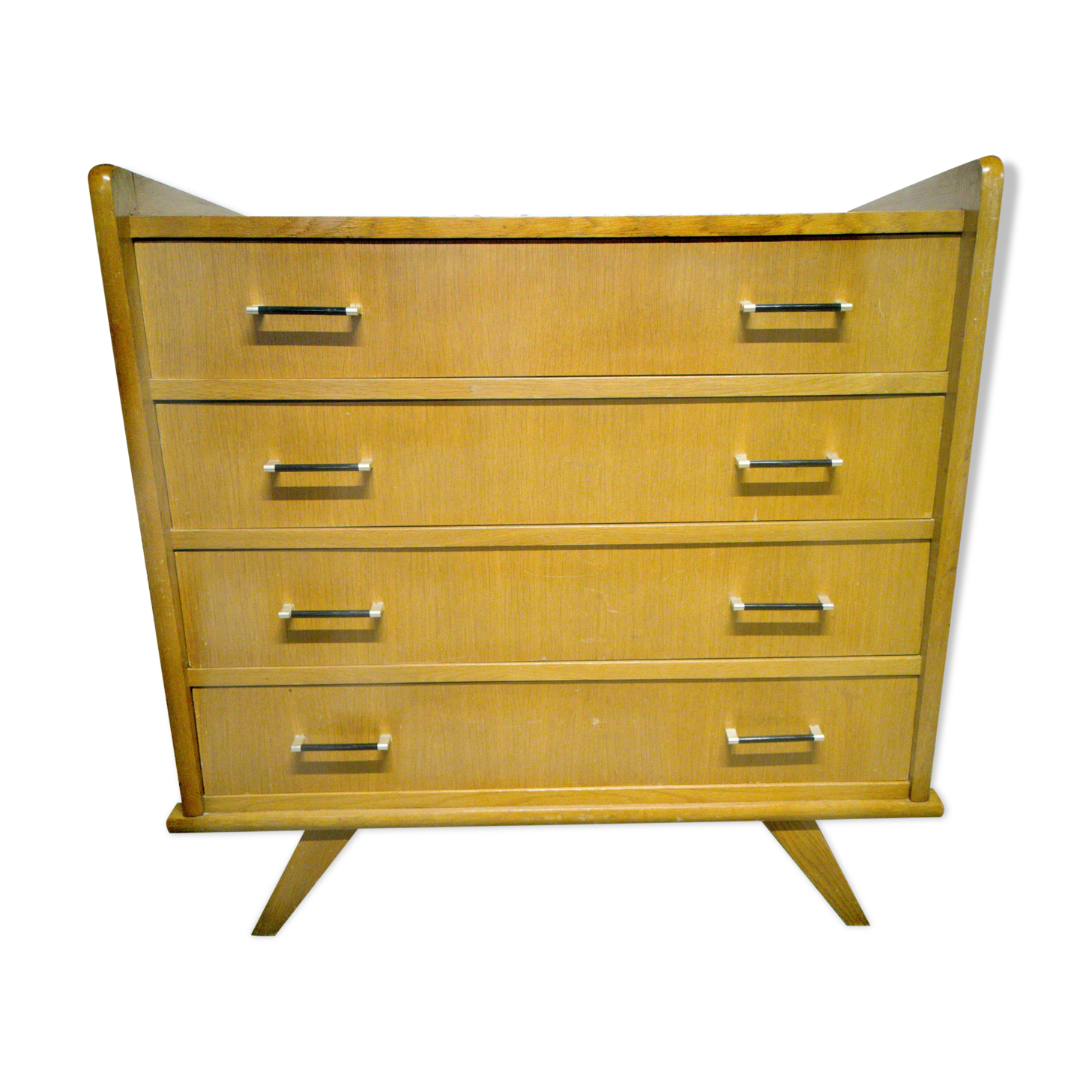 Vintage chest of drawers with compass feet