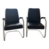Fauteuils Cuir noir  RS7 de Mauser Werke années 30