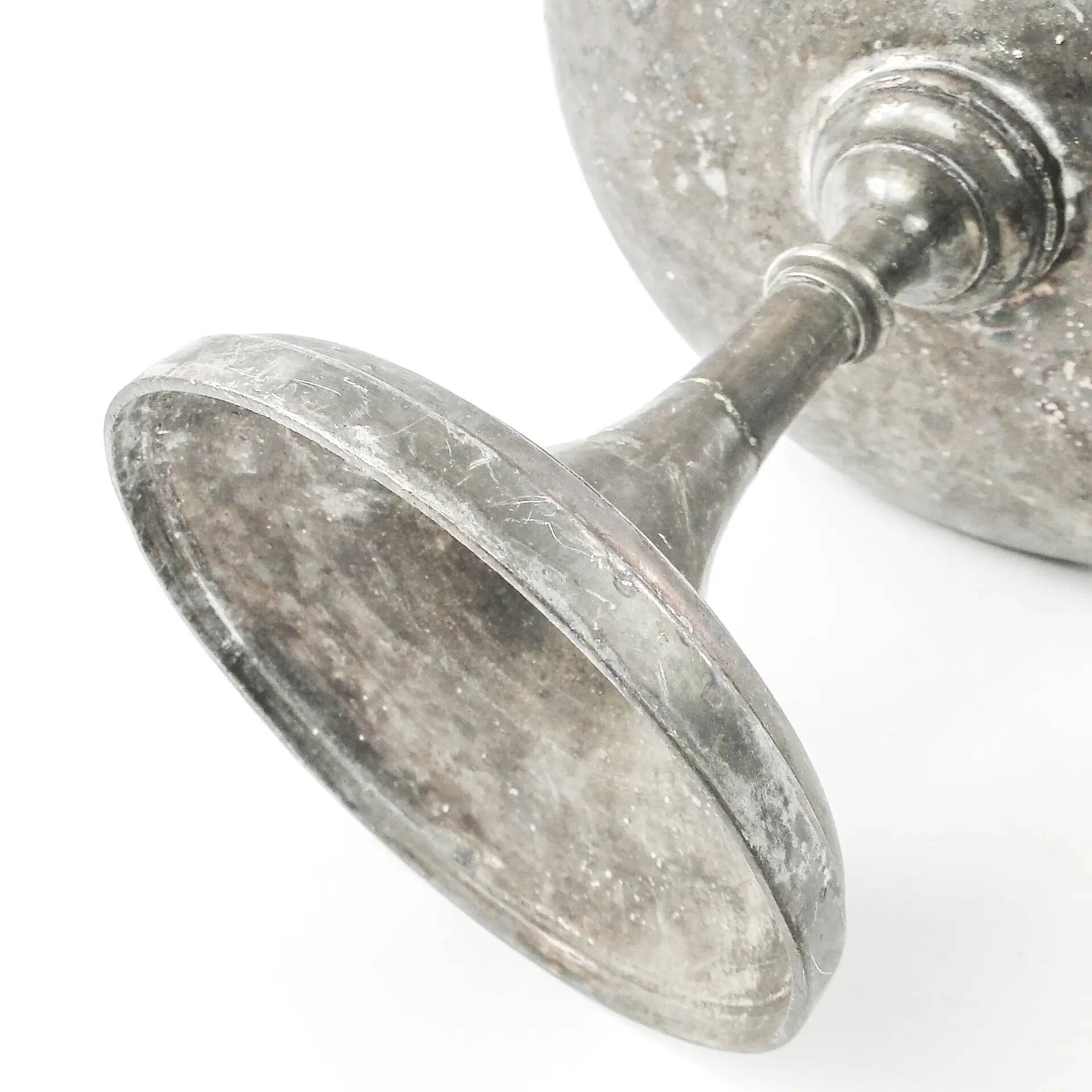 Art Deco pedestal fruit bowl, silver-plated pewter, Germany, 1930s