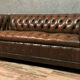 Chesterfield bench in Art Deco leather around 1920-1940