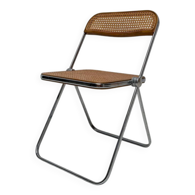 1x chaise pliante en osier vintage des années 1960 par Giancarlo Piretti pour Anonima Castelli
