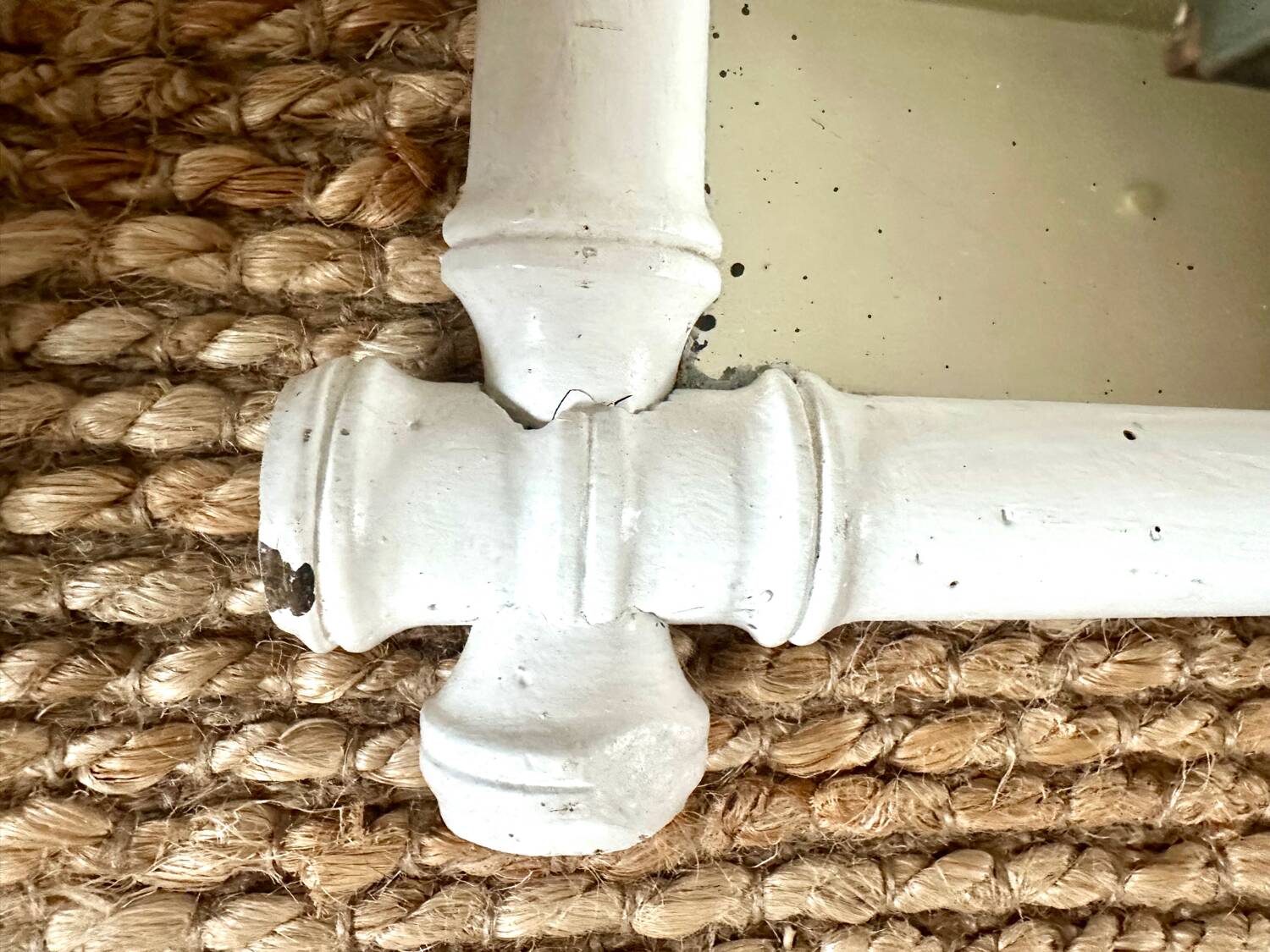 Large bamboo-style wooden mirror