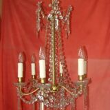 six-armed crystal chandelier from the "Napoleon III" period