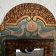 Antique painted wooden mirror
