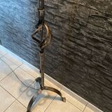 Brutalist tripod floor lamp in wrought iron