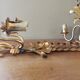 Pair of vintage 70s wall lights in gold metal