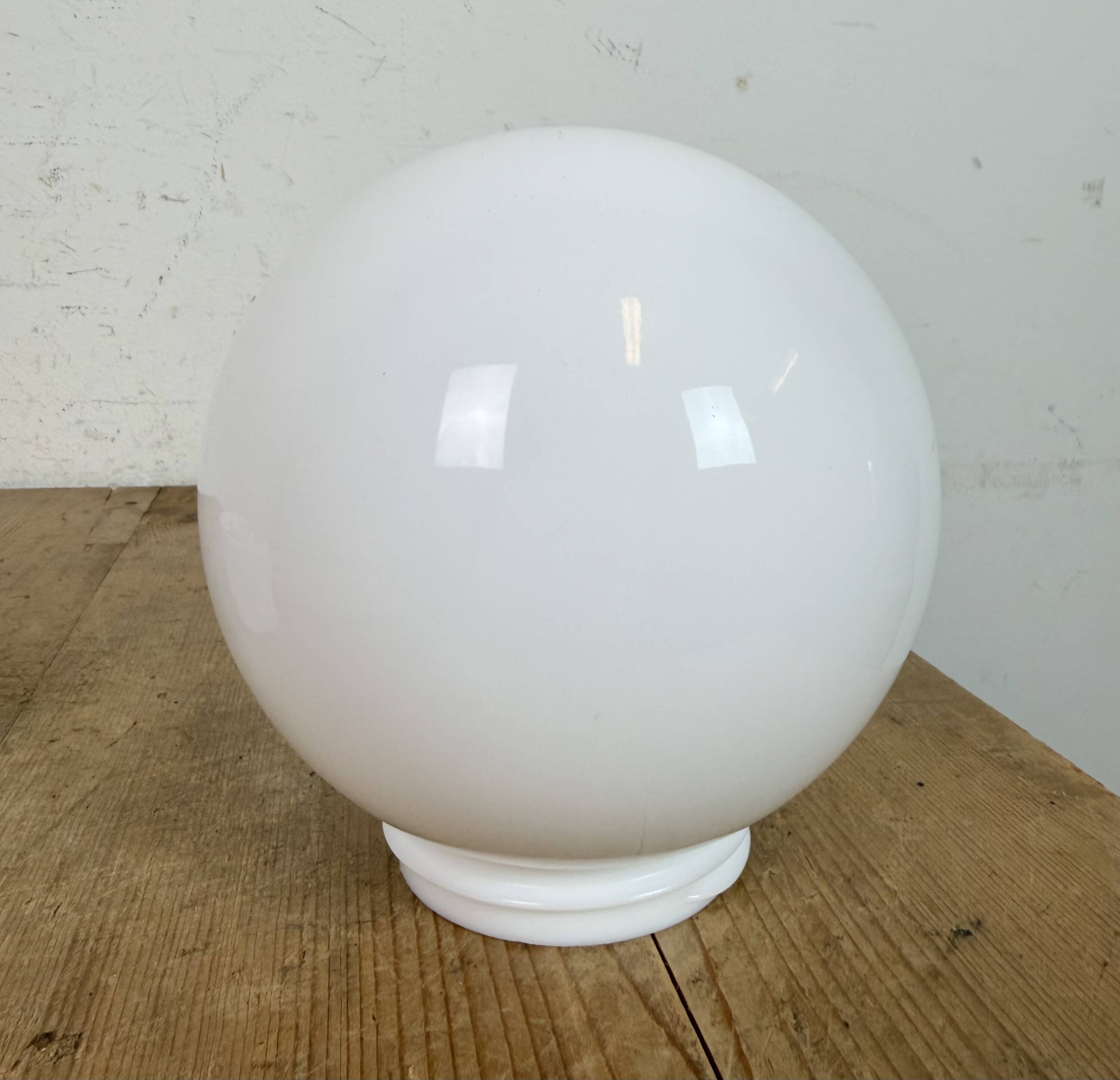 Vintage White Porcelain Wall Light with Milk Glass, 1960s