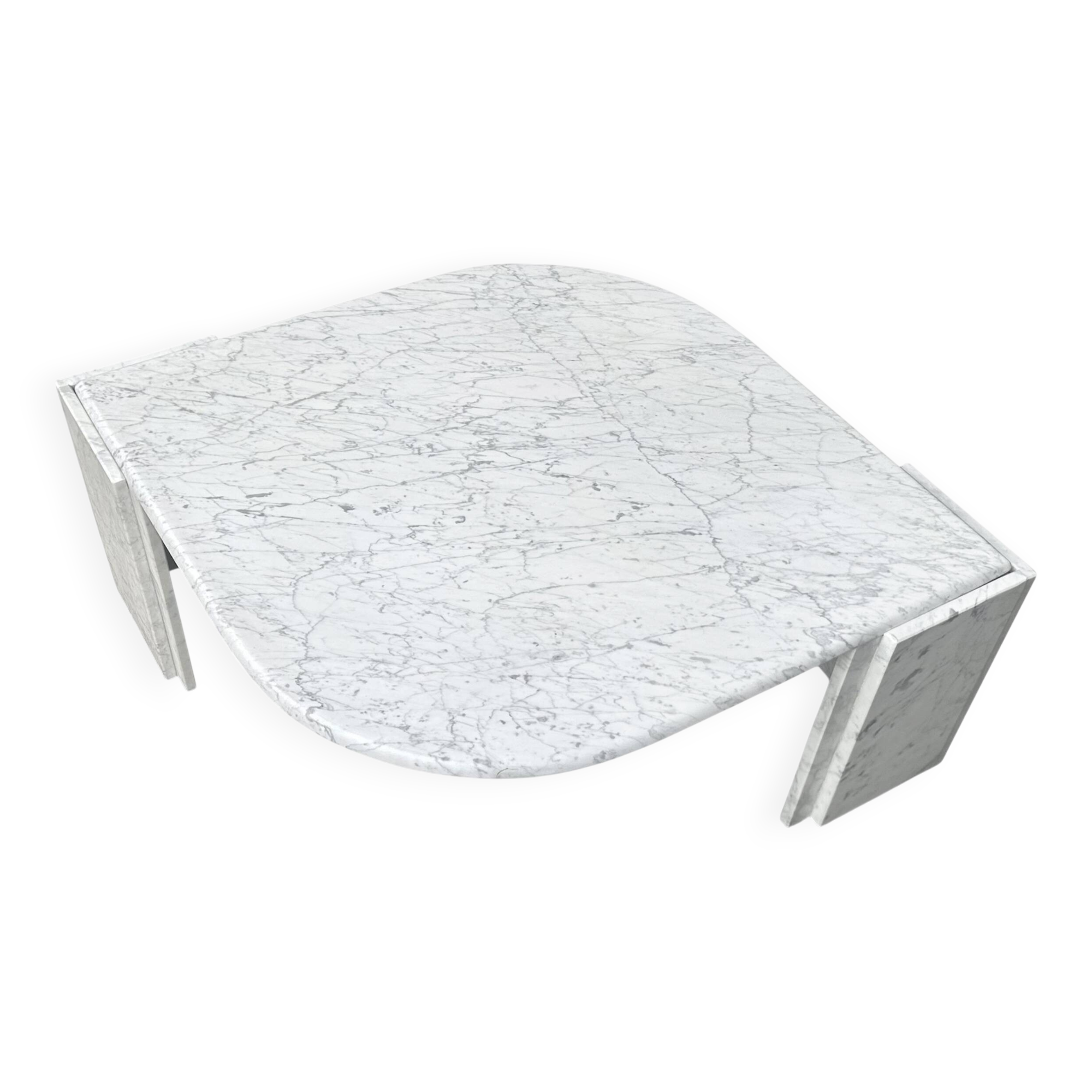 Carrara marble teardrop coffee table Germany 1980s