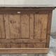 Old raw oak counter with black waxed top