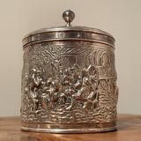 Silver-plated coffee box by Hooijkaas Silversmiths for Douwe Egberts 1960s