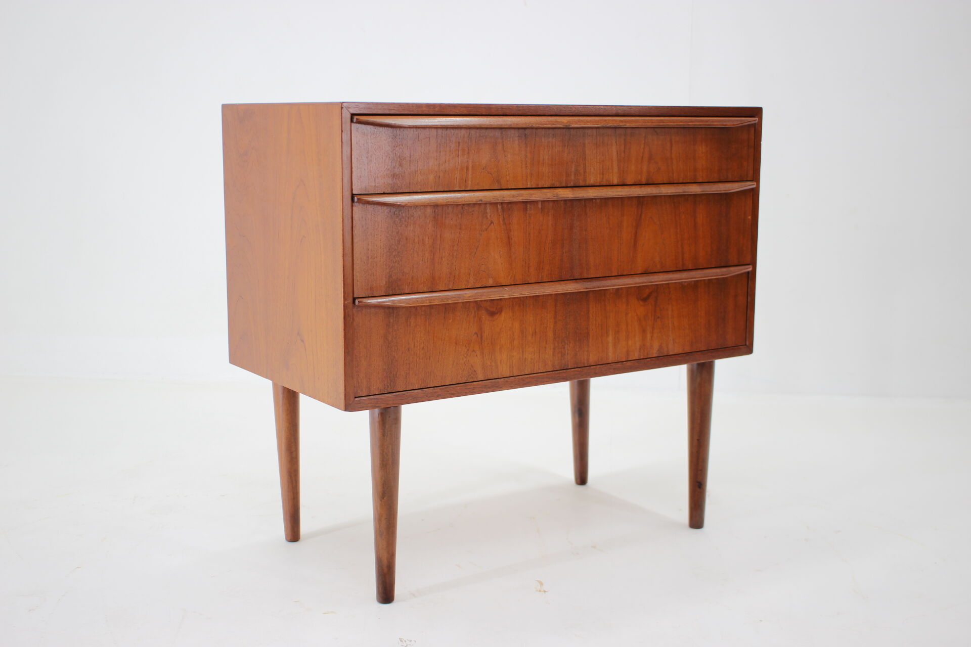 1960s teak chest of drawers with mirror, denmark