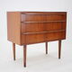 1960s teak chest of drawers with mirror, denmark