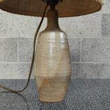 Lampe en céramique grès patinée et jute