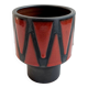 Wendelin Stahl 655-20 Red Brown Vase with Zig Zag Motif, German Studio Pottery with Red Triangles