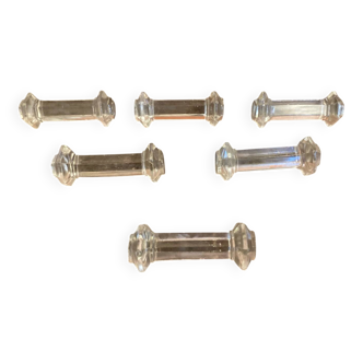 Series 6 Antique Knife Rest Moulded Glass Vintage Tableware